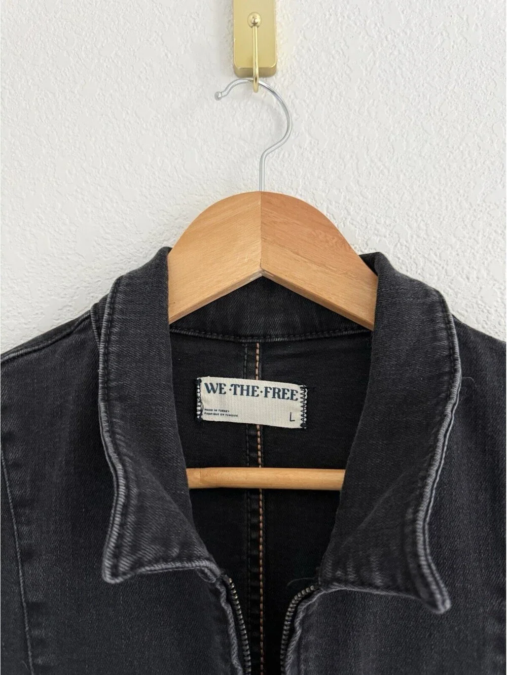 Womens Free People We The Free Jayde Flare Jumpsuit Black Denim Size Large